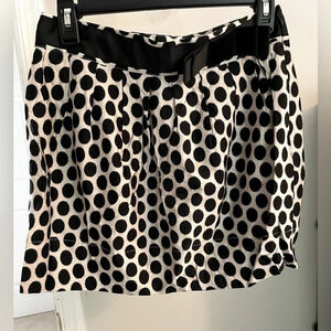 xx1 Black & White Polk dot mini skirt with black ribbon bow @ waist Full lining